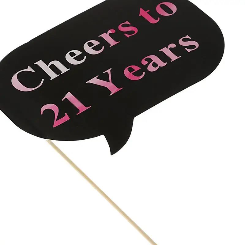 BESTOYARD Photo Booth Props 21st Birthday Photo Booth Props Party Glasses Lips Crown Tie 21pcs