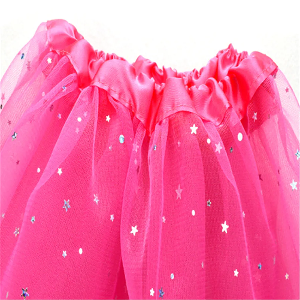 6 видов цветов, кружевная детская юбочка, Детская шифоновая летняя юбка-пачка для танцев с блестками и блестками для маленьких девочек