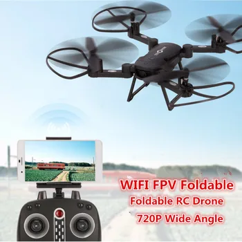 

Flyer RC Helicopter 2.4G 4CH Headless attitude hold one key return 480P 720Pwide angle camera WIFI FPV Foldable RC Drone vs X5UW