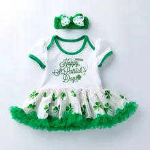 Комплект одежды для новорожденных девочек, вечерние платье с пачкой, повязка на голову Ромпер, платье Летний комбинезон с короткими рукавами, подарок на день рождения