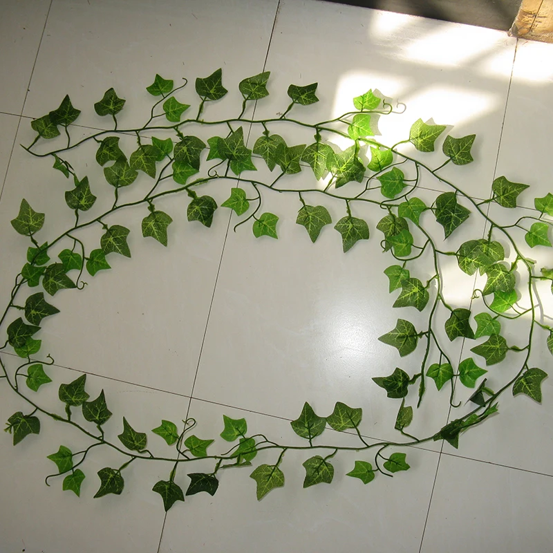 2,4 м искусственный Плющ зеленый лист растения-гирлянды искусственная Виноградная лоза Листва Цветы домашний декор пластиковая гирлянда из ротанга стена