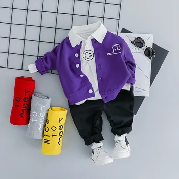 

Baby Boy Clothes Set 2019 New Fashion Children Clothing Set Newborn boy Clothes suit jacket+T-shirt+Pants 3Pcs infant clothing