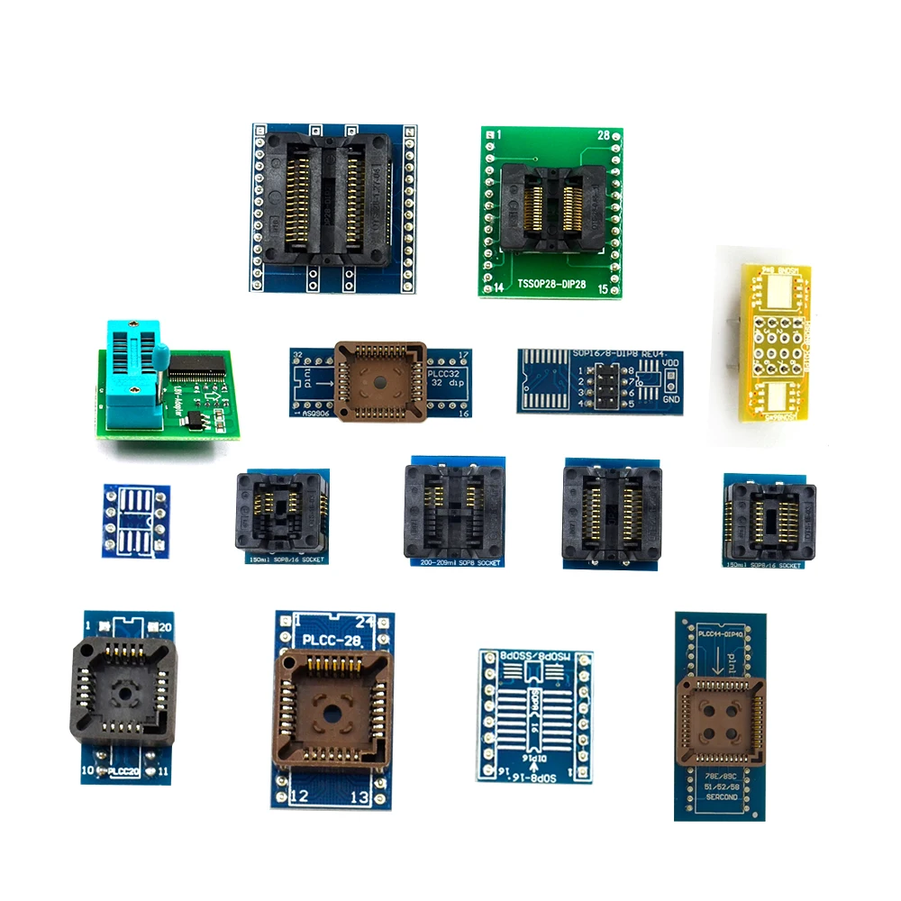 XGecu V9.00 TL866II плюс универсальный Minipro USB программатор+ 24 адаптера+ SOIC8 Клип TL866 PIC биос высокоскоростной программатор