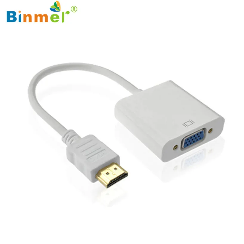 

Binmer 2017 Free shiping White 1080P HDMI Male to VGA Female Video Converter Adapter Cable New Sep 12