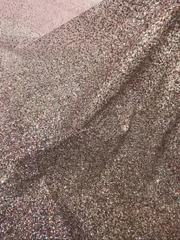 

Hot selling glued glitter sequins lace fabric Jolin-12.1116 African French net tulle Lace Fabric for party