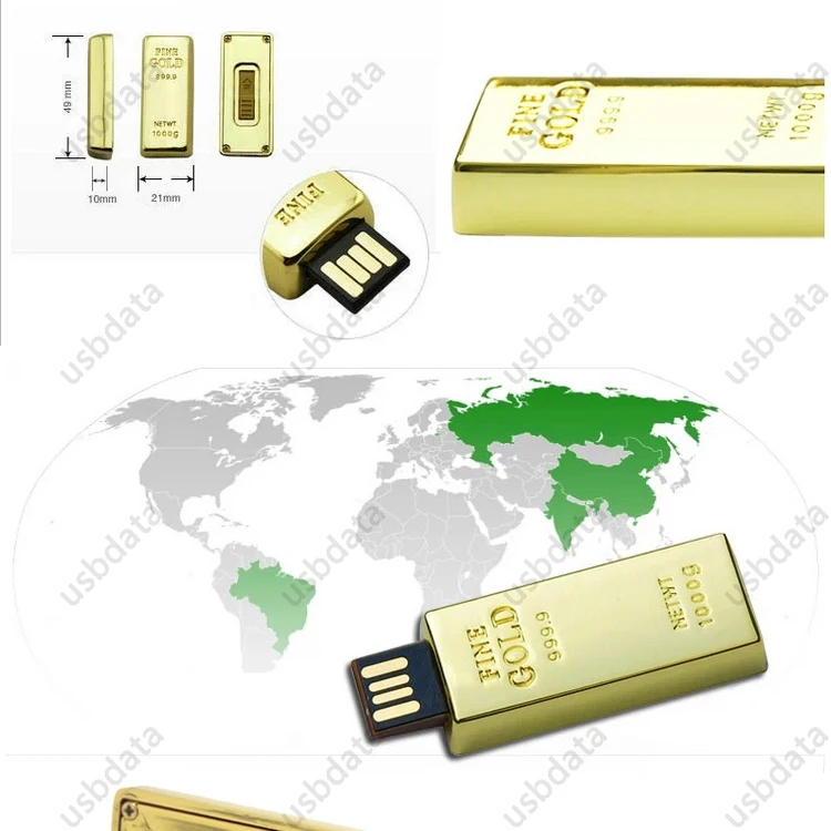 Новейший золотой Usb флеш-накопитель, 8 ГБ, 16 ГБ, золотая планка, USB 2,0 флеш-память, переносной usb-накопитель, флешка на ключ, 64 ГБ, 128 ГБ, 512 ГБ, 1 ТБ