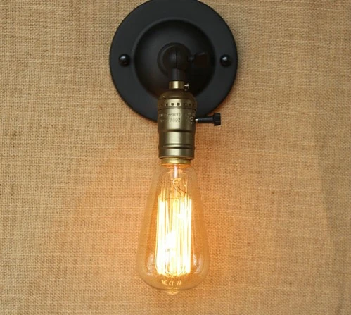 Vintage Industrial DIY Edison Wall Sconce Retro Metal Wall 1/2 Head Lamp Light