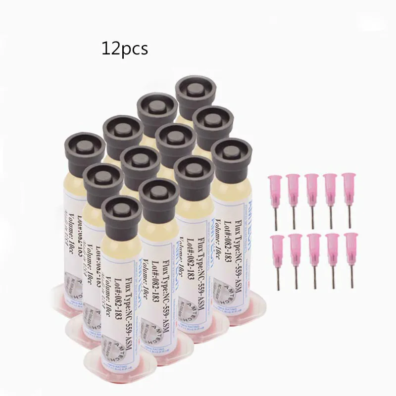 

Solder Soldering Paste Flux Grease 10cc with 10pcs Needle NC-559-ASM-UV BGA PCB for Welding Tools Advanced Oil Flux Grease