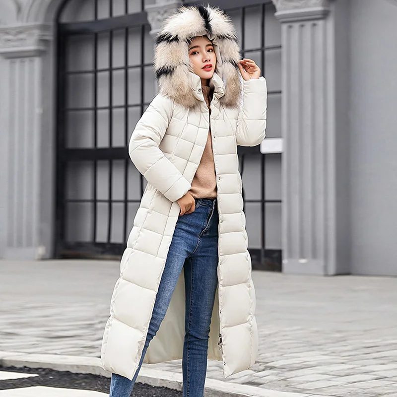 Col Femelle gris rouge Survêtement Bas Noir Rouge Grand Vers Slim Hiver Mode army X Fourrure Le Vestes Épaissir Femmes Chaud blanc Parkas De Coton long corail Green Yp1216 Manteaux Nouveaux gxFUw0Hg