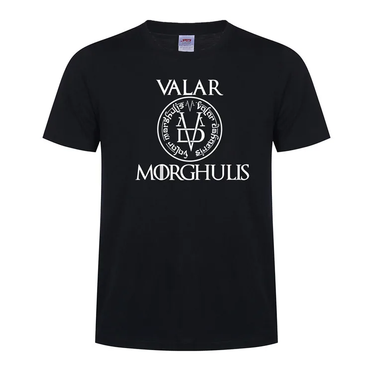 

2019 Summer Tshirt Men Valar Morghulis All Men Must Die Valyrian Game of Thrones T Shirts Casual 100% Cotton Men's Tops Tees