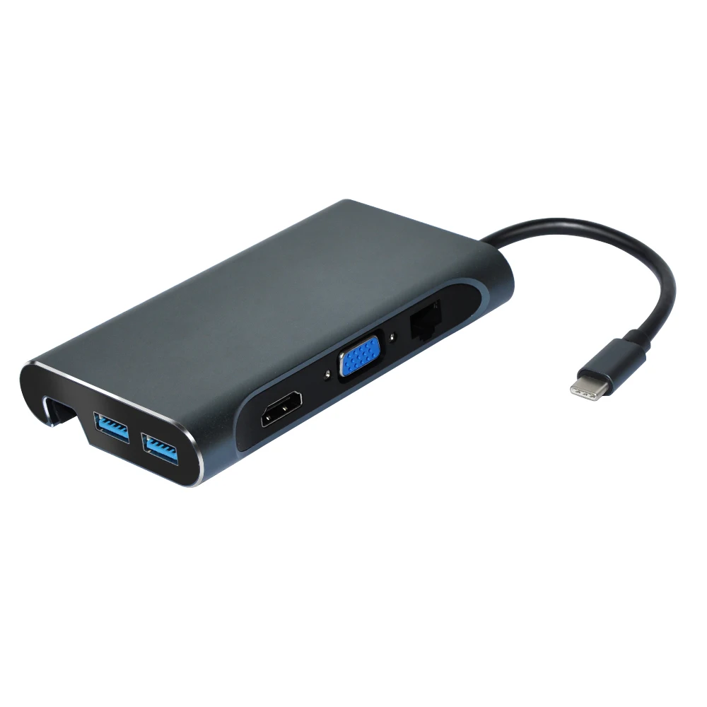 DeepFox PD зарядки RJ45 сети Порты и разъёмы 4 К HDMI VGA HUB держатель телефона для Windows 10 hp samsung S8/ s9 Note8 LG huawei Mate10