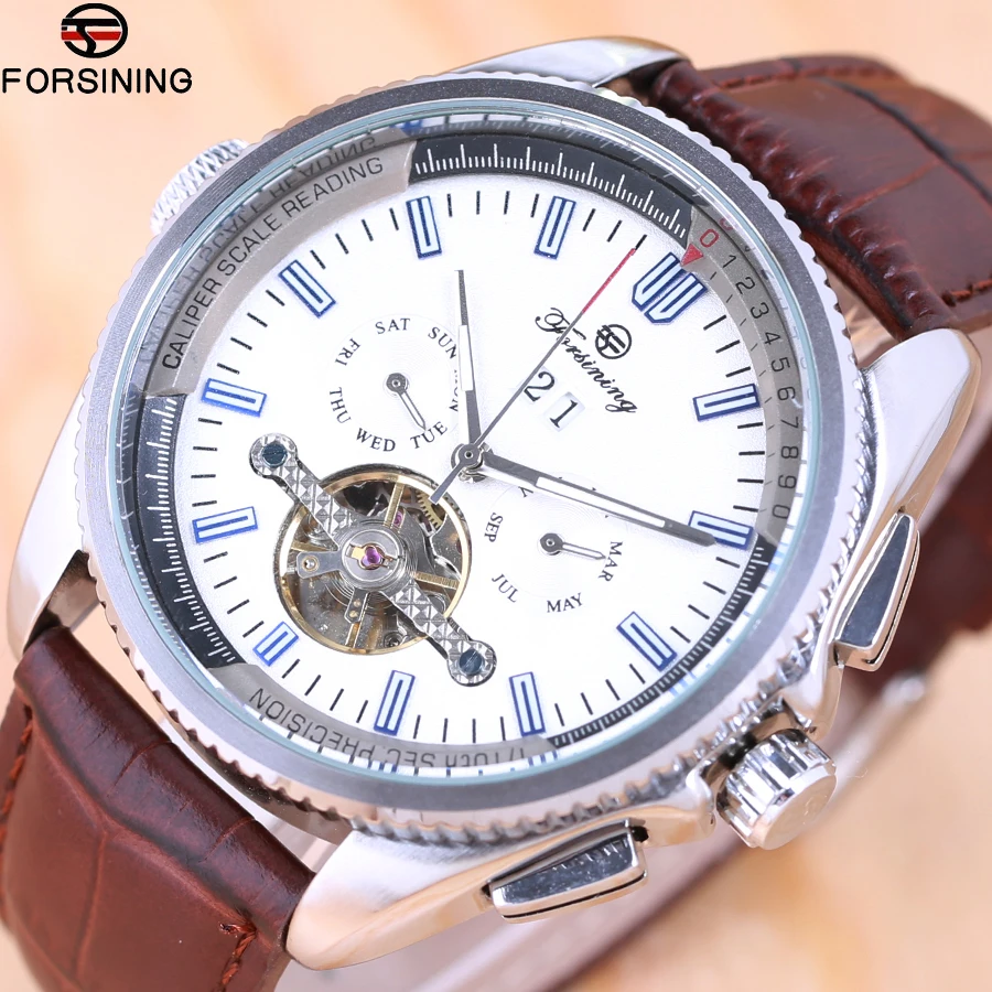 

Forsining 2018 Top Brand Mens Mechanical Watches Automatic Tourbillon Skeleton Watch Men Calendar Relogio Masculino dropship