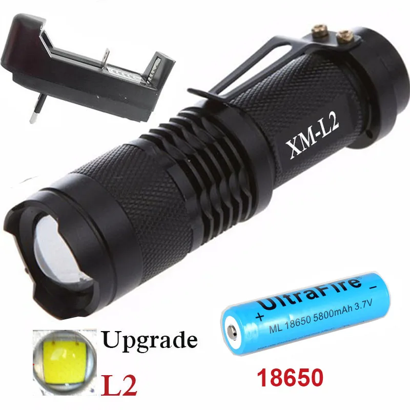 MINI Led flashlights torch aluminum lanterna led CREE XM L2 3800 lumens zoomable waterproof 5 mode