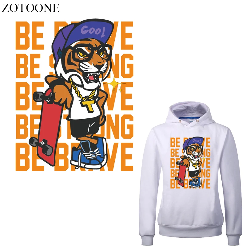 

ZOTOONE Iron on Tiger Patches Applications for Clothes DIY T-shirt Applique Heat Transfer Vinyl Stickers for Clothing Heat Press