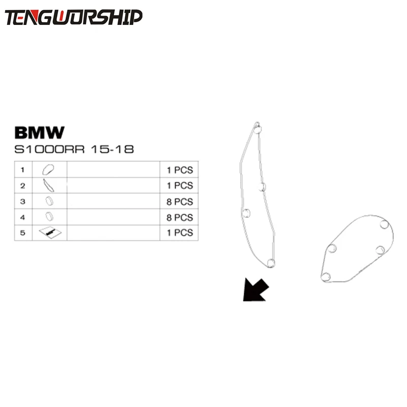 Teng Worship для BMW S1000RR S1000 RR S 1000RR 2015 2016 2017 2018 Защитная крышка фар мотоцикла линза