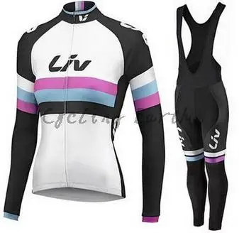 LIV Женская Профессиональная команда с длинным рукавом Одежда для велоспорта Велоспорт Джерси Комбинезон спортивный комплект ropa maillot ciclismo - Цвет: long bib set