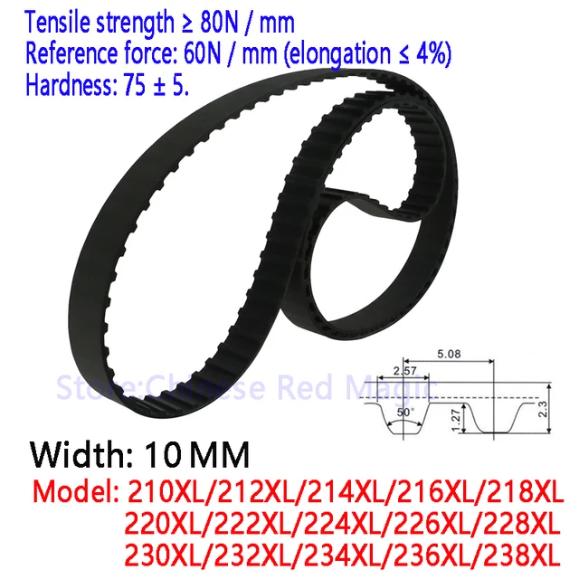 GT2 timing belt width 10m 210/212/214/216/218/220/222/224/226/228/230