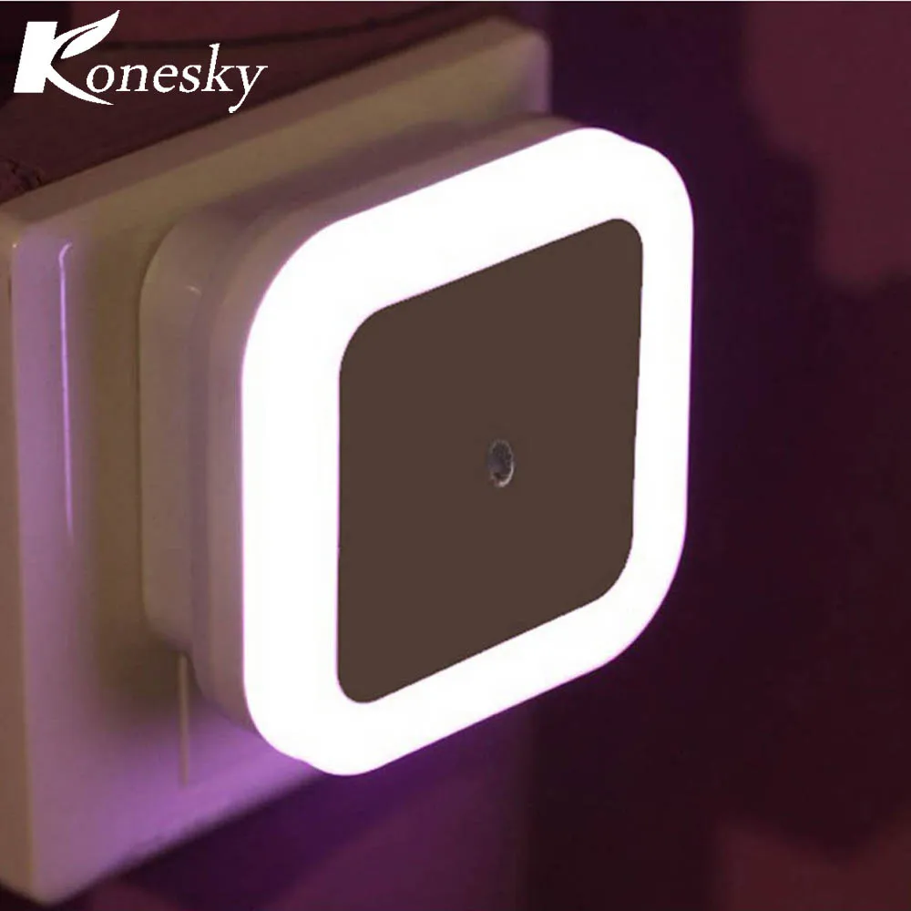 

Konesky Mini Auto Night Lamp LED Light Sensor Control Bedside Light 2 Plug 2 Shape 2 Color for Bedroom Christmas Day Living Room