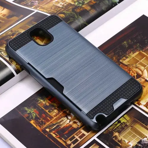 Для samsung Galaxy Note 3 чехол N9000 N9005 матовый армированный прочный силиконовый резиновый жесткий чехол для телефона для Galaxy Note3 со слотом для карт - Цвет: Metal Slate