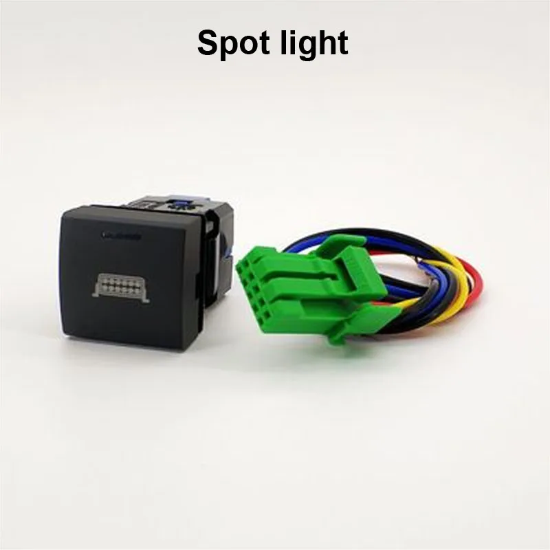 

LED Spot Light Radar Parking Sensor Camera Recorder Monitor Fan P-Radar Switch Button Wire For Toyota Prado 2018-2019