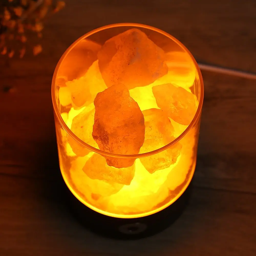  USB Real Himalayas Salt Crystal Rock Lamp Good for Health Small Mineral Negative Ionic Stone Lava S - 32889151021