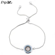 Pipitree кубический цирконий круглый зловещий глаз браслет для женщин мужчин Регулируемая цепочка браслеты ювелирные изделия Pulseira Feminina