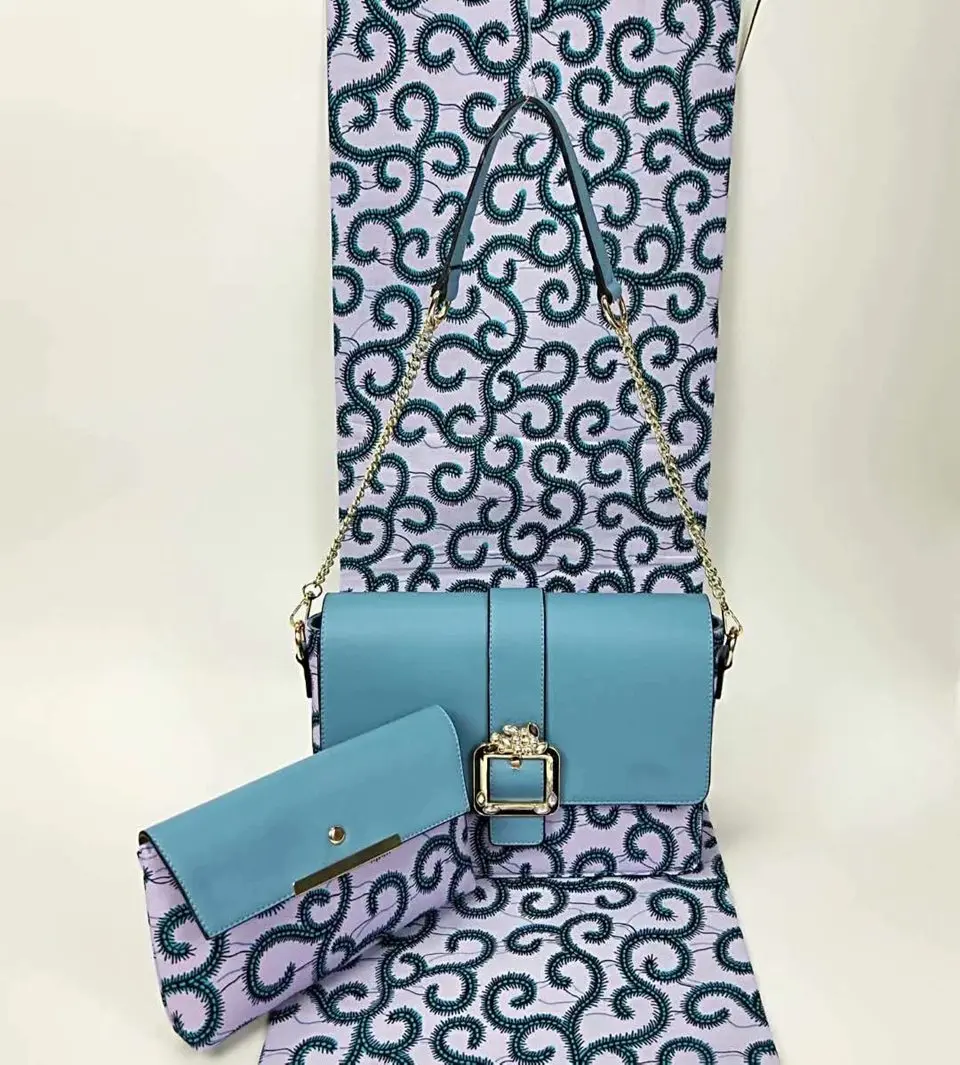 

Hot African Wax Print Ankara Fabric Handbag Set, African Prints Wax Bags(1 Big+1small) Without Fabrics For Wedding Party YBGB-21