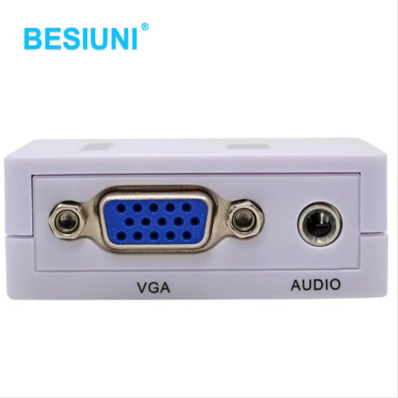 BESIUNI 1080P HDMI к VGA конвертер с аудио HDMI2VGA разъем адаптера для ПК ноутбука к HDTV проектор HDMI 2 VGA конвертер