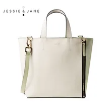 JESSIE&JANE Designer Brand 2016 New Women’s Double-Faced Panneled Split Leather Totes 1266