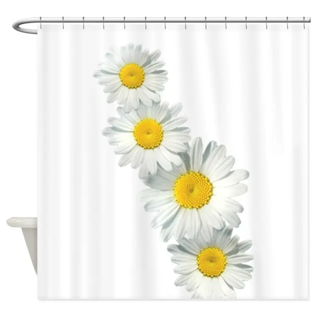 Shasta Daisies Shower Curtain Mat Decorative Waterproof Polyester