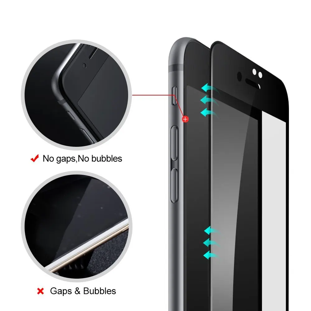  RONICAN 3D Voll Gebogen Gehärtetem Glas Für Apple iPhone 7 6 6s Premium Echt 9H Carbon Faser Film v