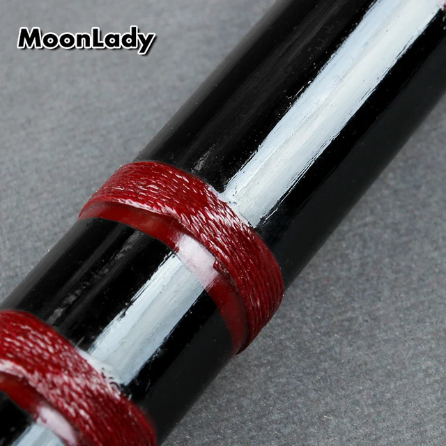 black Bamboo  Flute with Red Line Musical Instruments Traditional Handmade Chinese Woodwind Instrument Easy to Learn Dizi flute