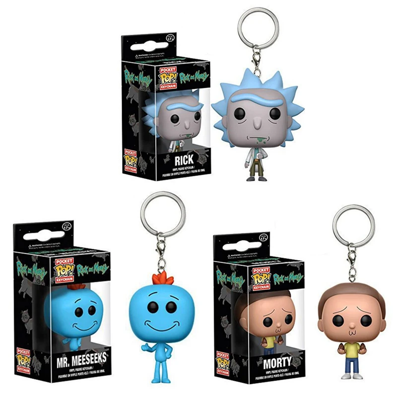 

FUNKO POP New Pocket Pop Keychain Official Rick and Morty Characters Action Figure Collectible Model Christmas Toys