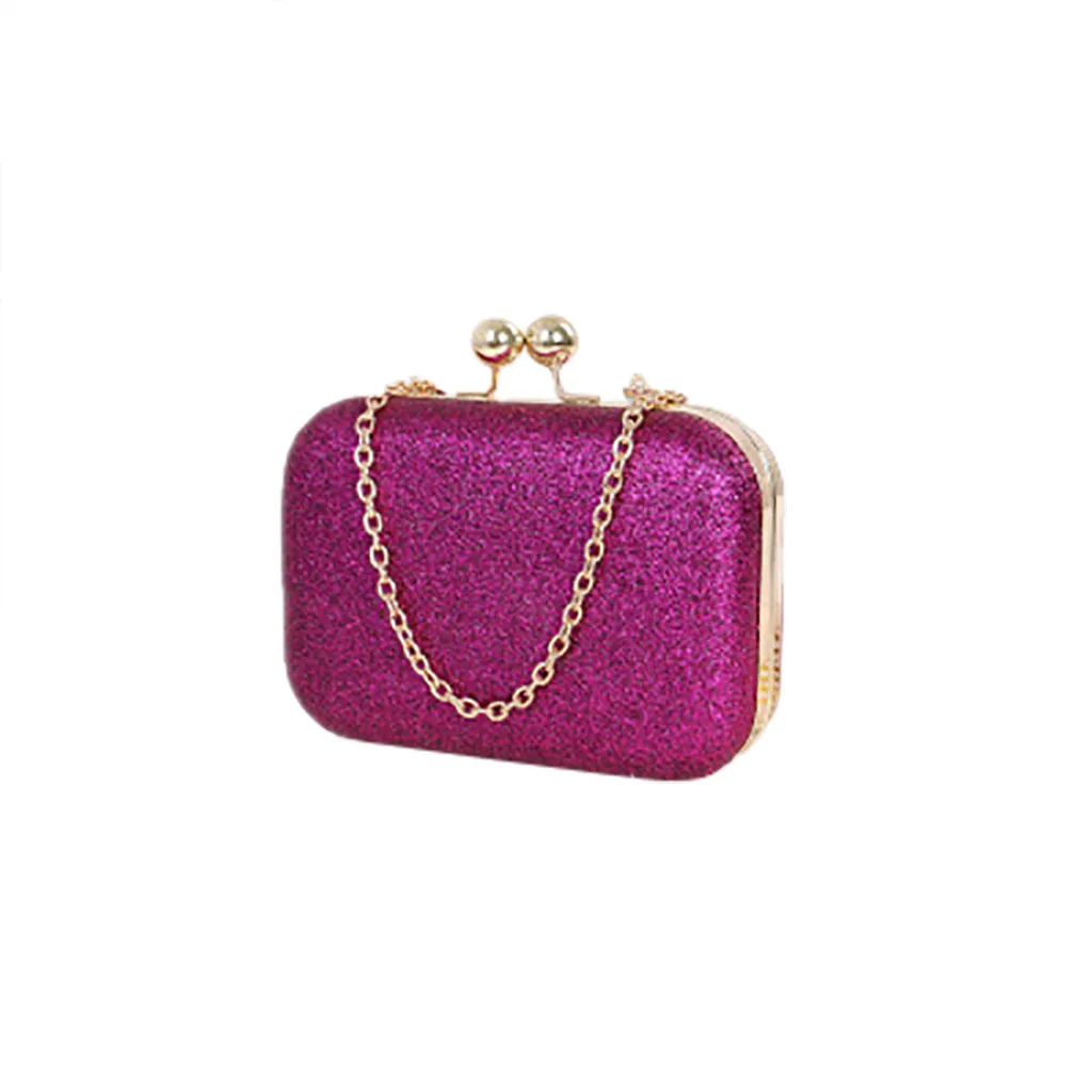 Женская шикарная вечерняя сумочка, свадебная Сумка-клатч с цепочкой, мини сумочка, сумочка, золотой подарок на день рождения - Цвет: Фиолетовый
