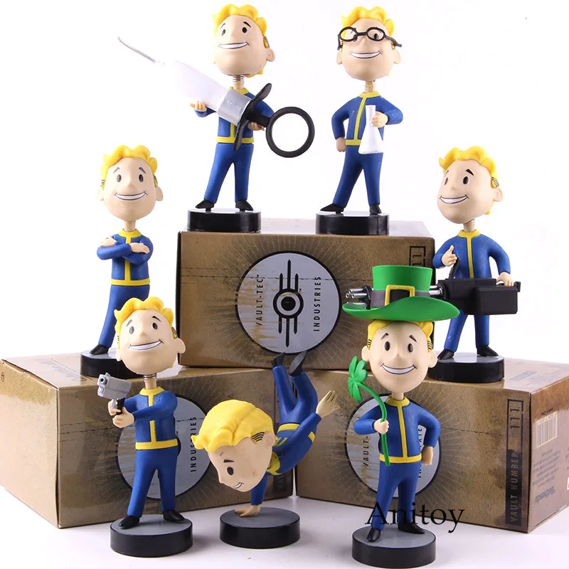 Экшн фигурка из ПВХ Fallout Vault Boy с поплавковой головкой Коллекционная модель