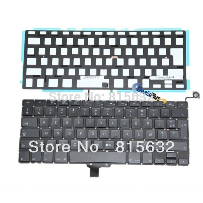 

Free shipping New FR French Clavier Keyboard & backlight For 13" Macbook Pro A1278 FR keyboard