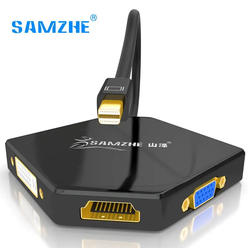 

SAMZHE Mini DP to HDMI VGA DVI 1080P Cable Adapter Multiport for Macbook Macair DELL