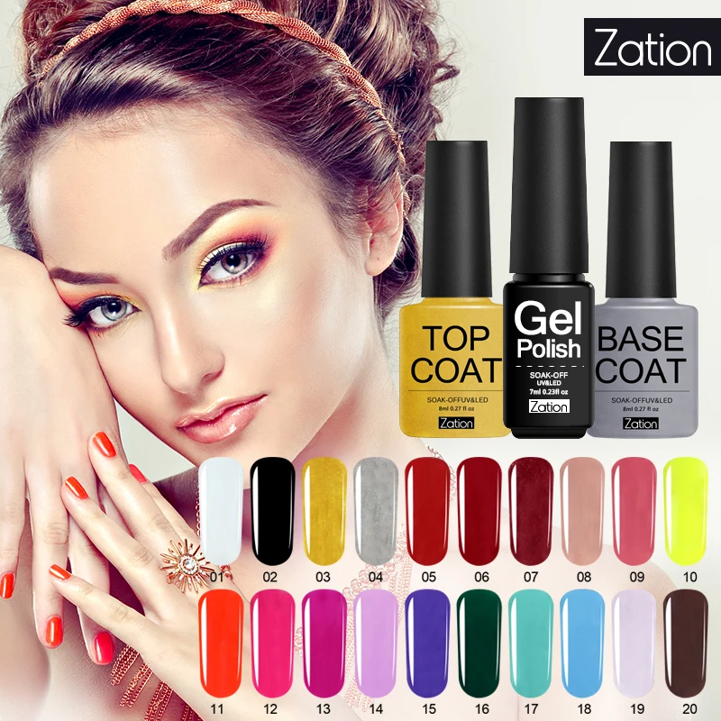 

Zation Lucky Pure Color Gel Soak Off Gel Lacquer Semi-permanent UV LED Long Lasting Glitter Nail Art Gel Polish Varnish Vernis
