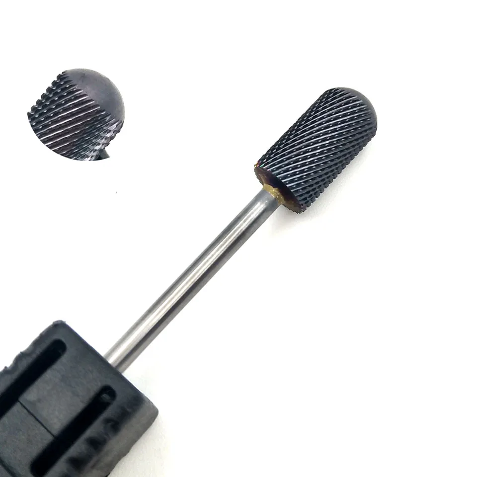 HYTOOS Black Cotaing Nail Bits 3/32 Tungsten Carbide Nail Drill Bit Milling Cutter for Manicure Drill Accessories Nails Tools nail drill bits