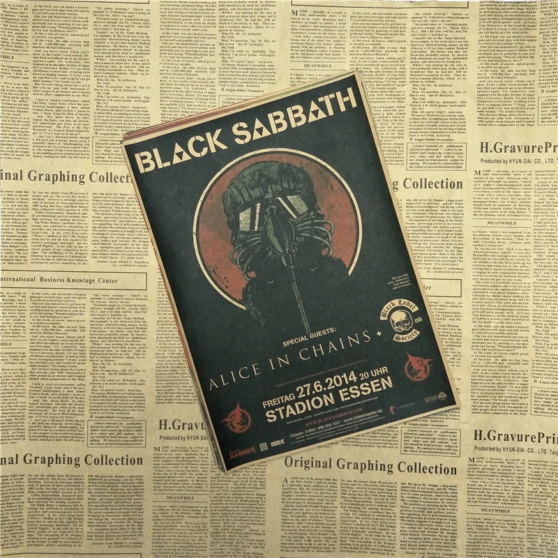 ВИНТАЖНЫЙ ПЛАКАТ Sabbath Ozzy Black Sabbath osborn черный ретро коричневый бумажный рок-плакат живопись ретро-плакат 30x21 см