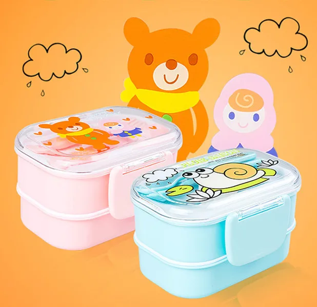 6 цветов Мультфильм Портативный Ланч бокс микроволновая печь Bento коробки