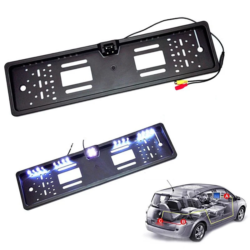 

Universal HD Car Rear View Backup Reverse Camera European License Plate Frame Night Vision with LED CSL2017