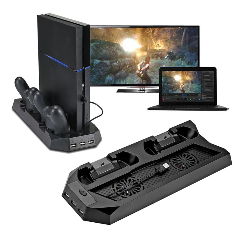 

Mutilfunction PS4 Cooler PlayStation 4 Cooling Fan Vertical Stand For PS4 PlayStation 4 Console Cooler with Charging Station