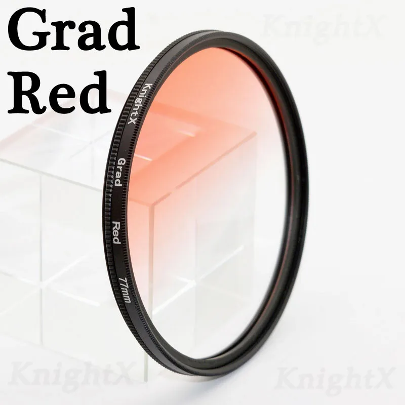 KnightX Градуированный nd2 nd 49 52 55 58 62 67 72 77 мм Комплект фильтров для объектива для sony цифровой зеркальной камеры Canon Nikon a77 eos 600d 70d eos a6000 фото d5200 Градуированный - Цвет: Grad Red