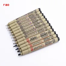 Водонепроницаемый чертежная ручка тонкой линии искусства чернильные Маркеры Черный 0,05 0,1 0,2 0,3 0,4 0,5 0,8 1,0 кисть Манга Аниме комиксов ручка товары для рукоделия