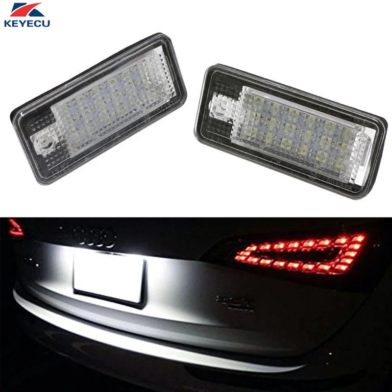 KEYECU 2PCS 18-SMD 6000K No Error LED Number License Plate Light for Audi A3 S3 A4 S4 A6 S6 A8 S8 Q7 | Автомобили и мотоциклы