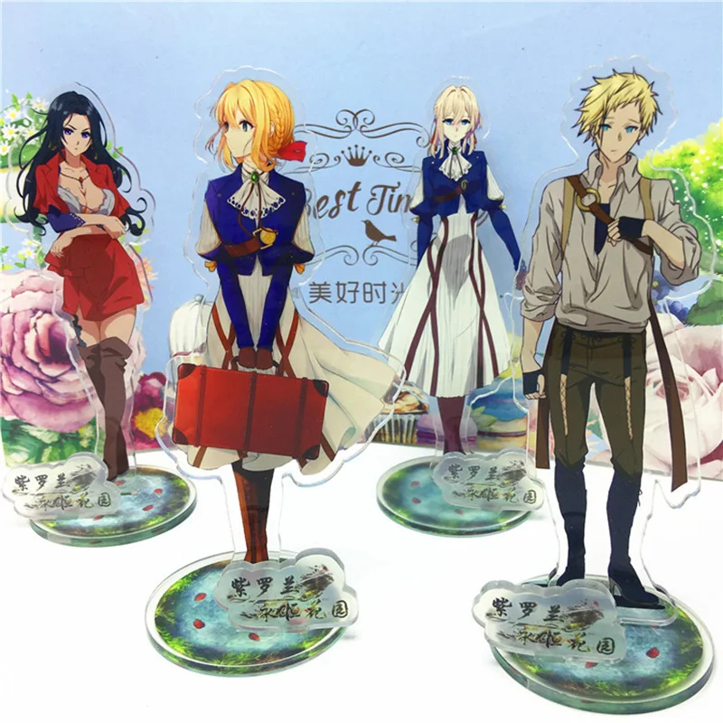 

5 type Anime Violet Evergarden Acrylic Model Action Figure Decoration Pendant Collection Stand Toy Model fan Charm Jewelry