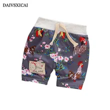 Daivsxicai/летние штаны для малышей повседневные хлопковые модные штаны с цветочным принтом для мальчиков и девочек милые детские штаны высокого качества для детей от 7 до 24 месяцев