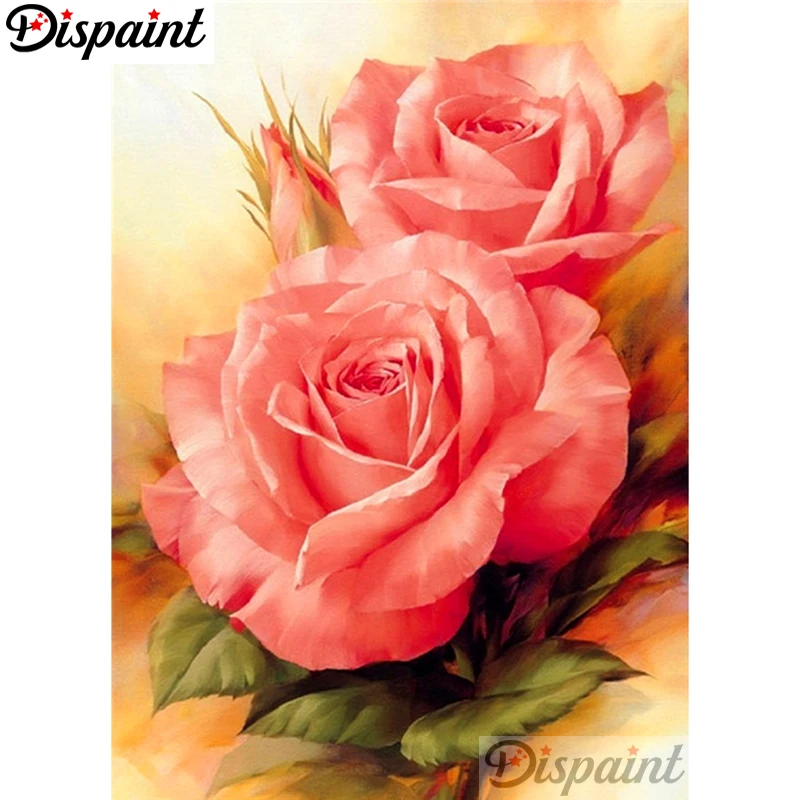 

Dispaint Full Square/Round Drill 5D DIY Diamond Painting "Pink flower" Embroidery Cross Stitch 3D Home Decor A10490