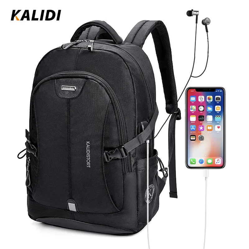 Beste KALIDI Waterdichte Laptop Tas USB Opladen Notebooktas 15.6 inch Mode Computer Tas 17.3 inch Reizen Schooltas Voor Vrouwen mannen